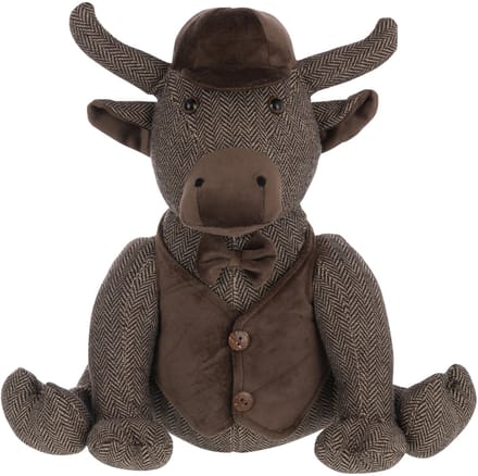 J-Line deurstopper Stier + Hoed - polyresin - bruin