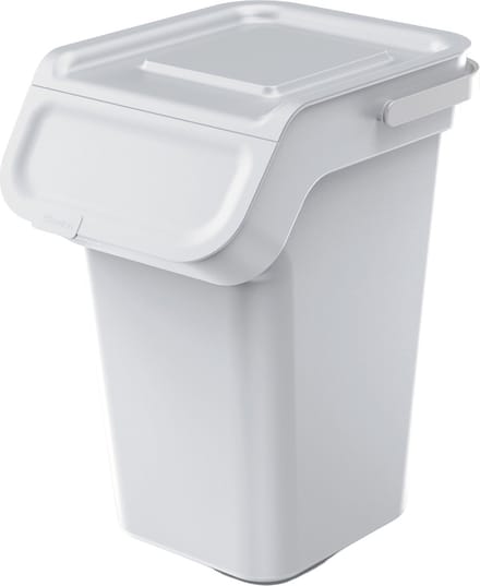 Prosperplast Keden - Afvalemmer / Prullenbak met actief koolfilter - 25L - as wit