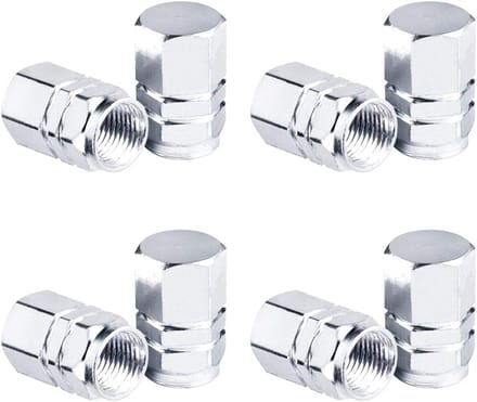 Set van 8 Aluminium Ventieldoppen voor Auto en Motor - Stofdicht en Duurzaam (Zilver)