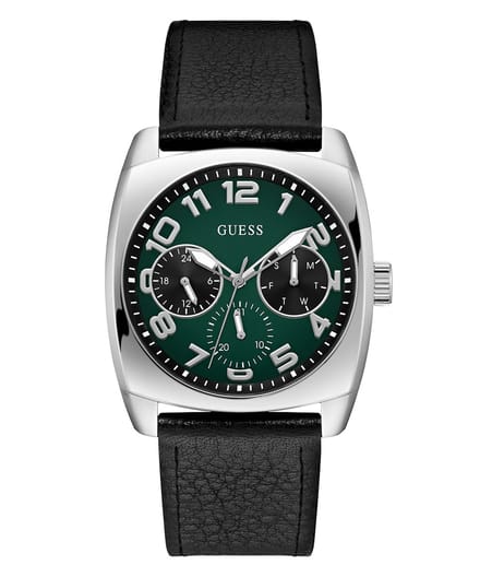 Guess Xander GW0792G1 Horloge - Leer - Zwart - Ø 41 mm