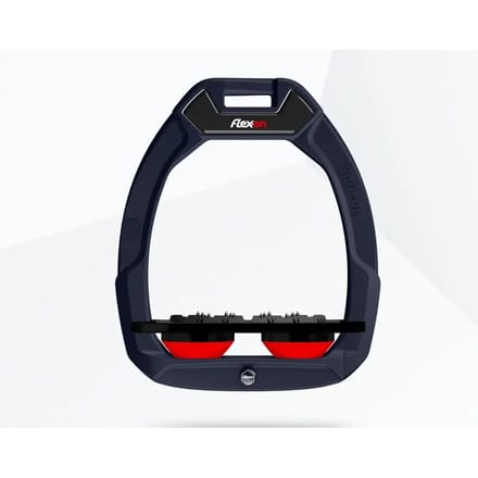 Plat Ultra Grip Marine/Zwart/Rood veiligheidsbeugels voor paardrijden Flex-On Safe-On