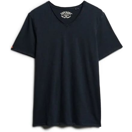 T-shirt gemêleerd met V-hals en raw edges Superdry