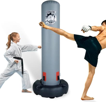 MKSS® Boksbal Staand - Boxbal Volwassenen - Bokszak - Grijs
