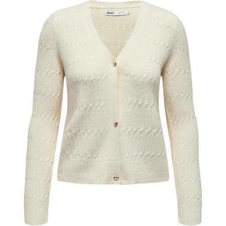 Only onlkatia ls cable v-neck cardi knt 15310902 whitecap gray