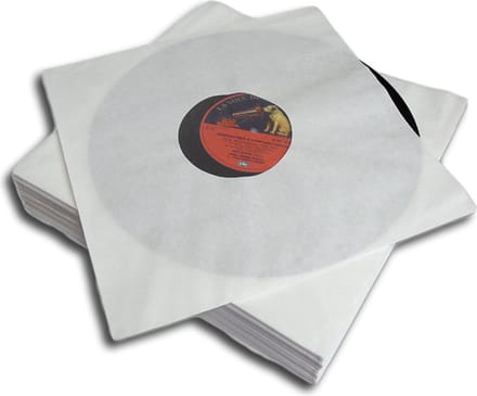 LP binnenhoezen DeLuxe wit met kunststof binnenvoering