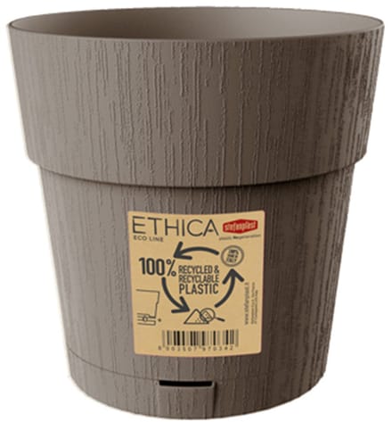 Bloempot 'Ethica' 25 cm – Gerecycled kunststof – Modern design - Dove Grey