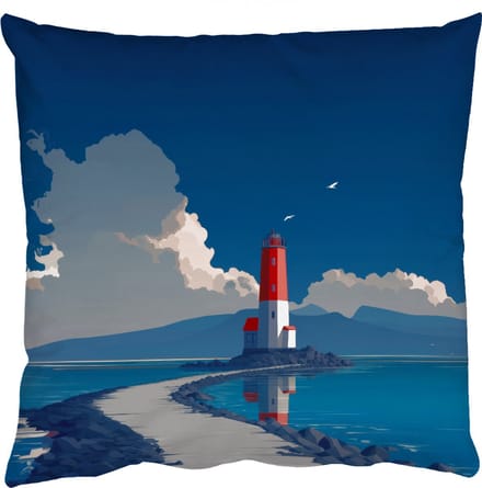 Sierkussens - Kussentjes Woonkamer - 60x60 cm - Vuurtoren - Zee - Wolken