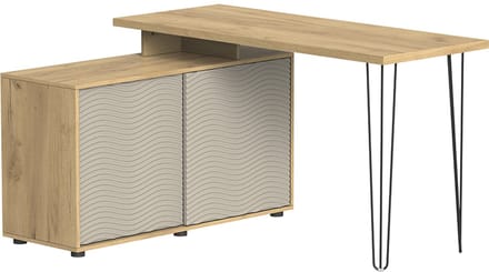 Vicco Notivo Hoekbureau – 135 x 55 cm met archiefkast Kasjmier