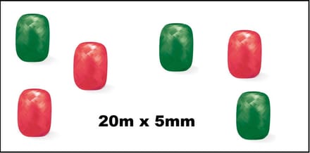 6x Cadeaulint rood en groen 20 meter x 5 mm - Eitje - kado lint verjaardag kerst sinterklaas feest