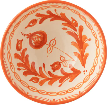 J-Line kom Granada High - keramiek - wit/oranje - large - Ø 28 cm