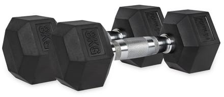 VirtuFit Hexa Dumbbell Pro Set - 2 x 8 kg - Hexagon Dumbbell - Krachttraining - Set van 2