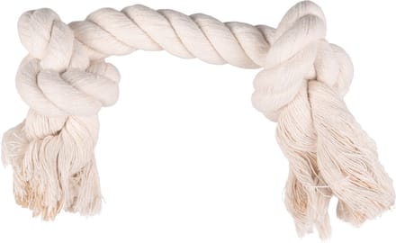 Flamingo - Hondenspeelgoed Cotton Flos Jack met 2 Knopen - Wit - S - 5 x 5 x 22 cm