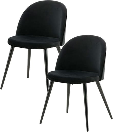 Skagen eetkamerstoel velours zwart.