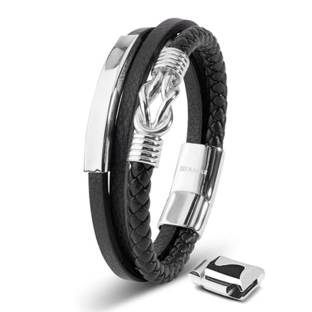 SERASAR Manchetarmband Heren [Proud] - Zilver 20cm - Inclusief Sieraden Geschenkdoos