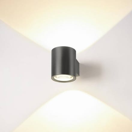 SLV LED wandlamp Oculus, bronskleurig Ø 9 cm, dimbaar naar warm