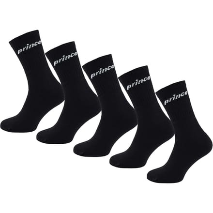 Prince Tennis 5-Pack Heren Zwarte Sokken