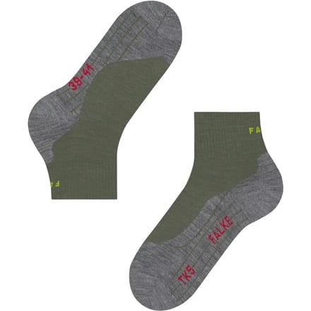 FALKE TK5 Short anti-blaar dun wol functioneel materiaal wandelsokken heren groen - maat 46-48