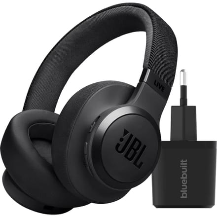 JBL Live 770NC Zwart + BlueBuilt Quick Charge Oplader met Us