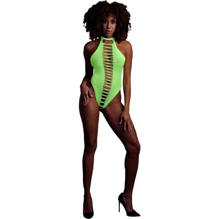 Glow in the Dark Hoog uitgesneden Body - Groen