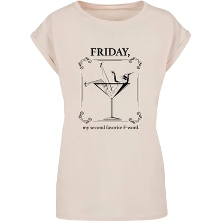 Mister Tee - FWord Extended Shoulder Dames Tshirt - 5XL - Creme