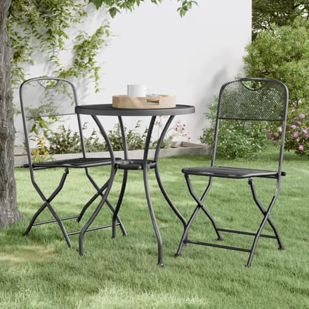 vidaXL - Opklapbare - stoelen, - 2 - stuks, - van - geëxpandeerd - metaalgaas, - antraciet.