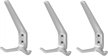 Hermeta hoed en jashaak 0032-01 - Aluminium - Dubbel - Naturel - 3 Stuks