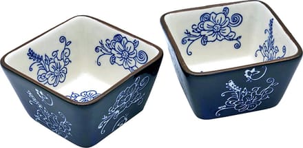 Lavandoux - Tapas Schaaltjes - 10 x 10 cm - Floral Lace Blue - 2 stuks