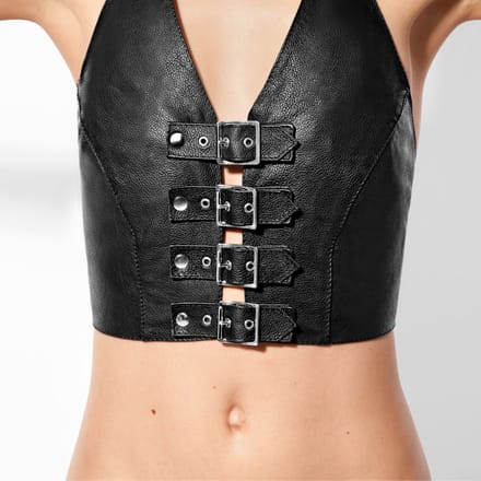 Rimba - Leren Bustier - Gespen voorkant - Maat M