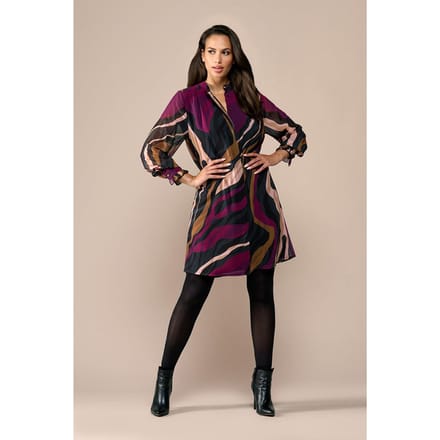 Ashley Print Tuniek Dark Berry