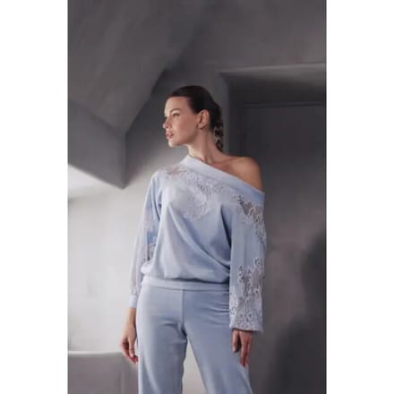 marjolaine branda velvet top + broek Blauw L