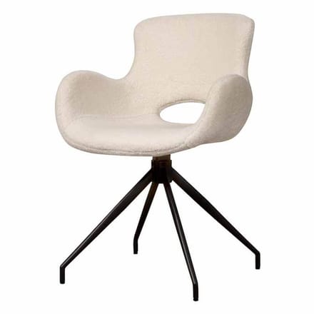 Tower Living Eetkamerstoel Campo - Wit Stof - 58x58x82cm