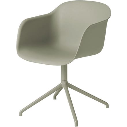 Muuto - Fiber armleunstoel Draaivoet - moddergroen - Frame moddergroen