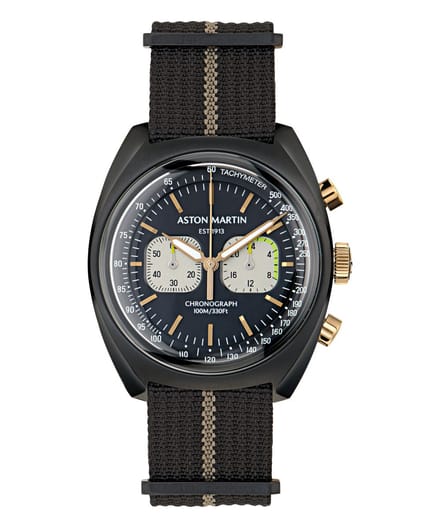Aston Martin Aml Timeless TS2 MTTS2F504 Horloge - Nylon - Zwart - Ø 43 mm
