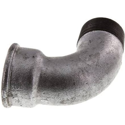 90° L-Koppeling 1 1/2'' Buitendraad R X Binnendraad Rp Kort Gietijzer 25bar