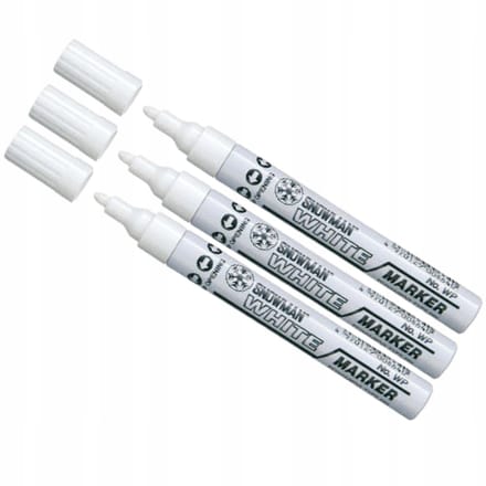 3x Metalen Olieverf Marker SNOWMAN WP Wit Dik 1,5-3 mm