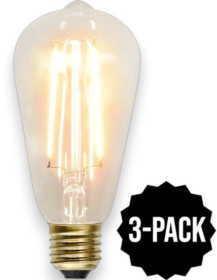 3-Pack | Druppel-Edison lamp - E27 - 2.3W - Super Warm Wit <2200K - Filament - Helder