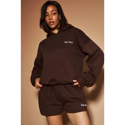 Dames Dsgn Studio Boxy Over-the-head Hoodie | Dark Chocolate | Maat: Medium