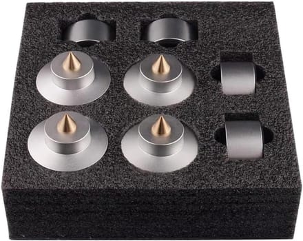 Trillingsdemper Voeten - Luidspreker Pads - Audio Verbetering - Aluminiumlegering - 1 Set - Zilver