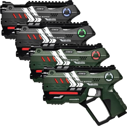 Light Battle Connect Lasergame set - Metallic Groen/Grijs - 4 Laserguns met Anti-Cheat functie voor 4 spelers
