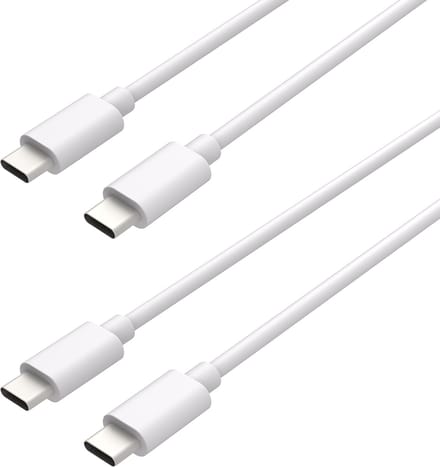 USB C naar USB C Kabel - Oplader - Oplaadkabel Geschikt voor Samsung oplader - Fast Charge - Oplaadkabel - 75cm - Wit - 2 stuks - Cazy