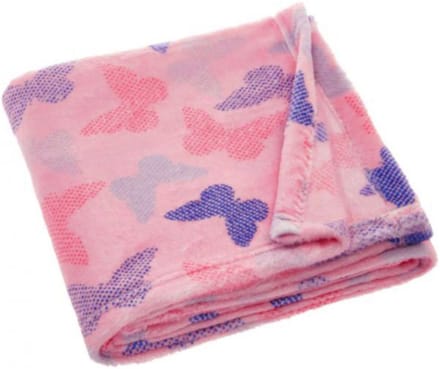 Playshoes - Fleece - Deken - Vlinders - Roze - 75x100cm