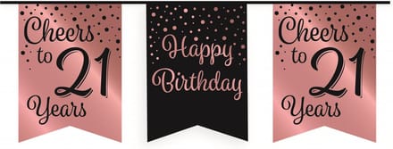Party flag banner rose/black - 21
