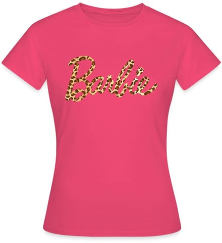 Barbie Leo Print Logo T-Shirt Dames