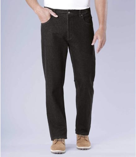 ATLAS FOR MEN - Zwarte regular stretch jeans - Heren - Verkrijgbaar in grote maten - W32