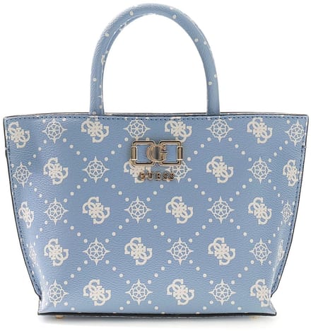 GUESS handtas schoudertas Emelie Logo Mini Tote Light Blue Logo Lichtblauw