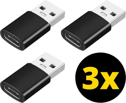 ThunderGold 3x USB naar USB C Adapter - USB C naar USB Adapter - USB A naar USB C Converter - USB A naar USB C Female