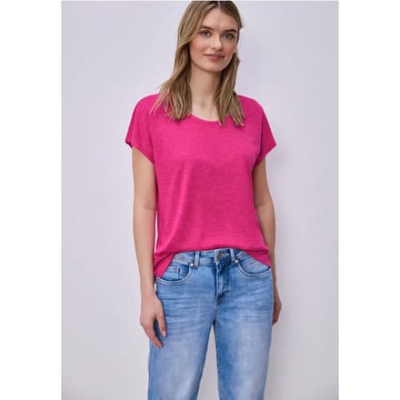 Shirt met overhangende schouders in linnenlook