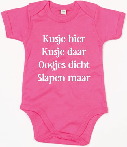 Rompertje Kusje Hier Kusje Daar-Fuchsia-6-12 Maanden