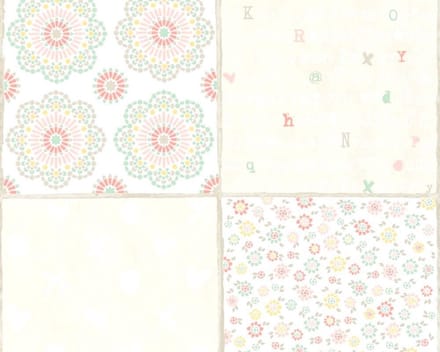 PATCHWORK TEGEL BEHANG - Creme Roze Wit - AS Creation COZZ