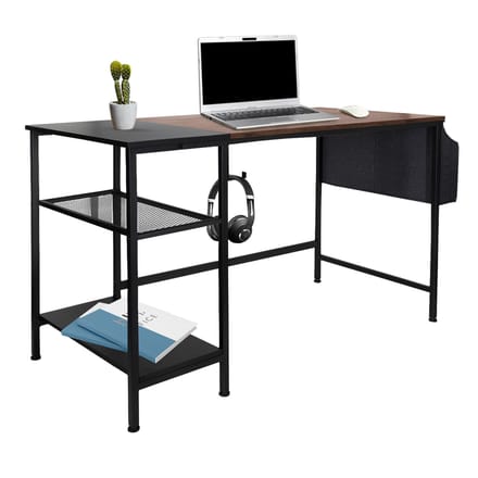 Bureau WORKSPACE H I 120 x 60 cm zwart/bruin hjh OFFICE